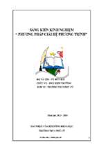 Skkn phương pháp giải hệ phương trình