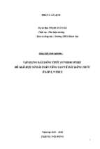 Skkn  vận dụng bất đẳng thức bunhiacopxki để giải một số bài toán nâng cao về bất đẳngthức ở lớp 8, 9 thcs