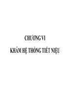 Bài giảng chương 6: Khám hệ thống tiết niệu