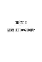 Bài giảng chương 3: Khám hệ thống hô hấp