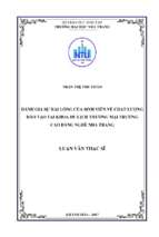 đánh giá sự hài lòng của sinh viên về chất lượng đào tạo tại khoa du lịch thương mại trường cao đẳng nghề nha trang