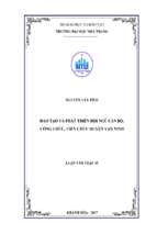 đào tạo và phát triển đội ngũ cán bộ công chức, viên chức, huyện vạn ninh