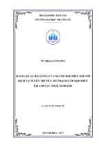 đánh giá sự hài lòng của người nộp thuế đối với dịch vụ tuyên truyền, hỗ trợ người nộp thuế tại chi cục thuế nghi lộc