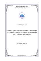 đánh giá sự hài lòng của người dân đối với dịch vụ cấp phép xây dựng của phòng quản lý đô thị thị xã cửa lò, tỉnh nghệ an