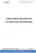 HƯỚNG DẪN SỬ DỤNG MÁY POS CÓ THANH TOÁN THẺ NGÂN HÀNG