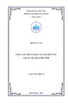 Nâng cao chất lượng nguồn nhân lực tại cục hải quan hà tĩnh