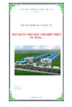 Lập dự án xây dựng nhà máy chế biến thức ăn tinh