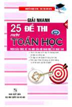 Giải nhanh 25 đề thi môn toán học phần 1