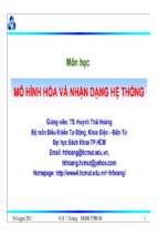 Bài giảng mô hình hoá và nhận dạng hệ thống chương 2.2