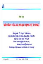 Bài giảng mô hình hoá và nhận dạng hệ thống chương 1