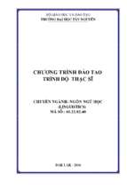 CHƢƠNG TRÌNH ĐÀO TAỌ TRÌNH ĐỘ THẠC SĨ CHUYÊN NGÀNH: NGÔN NGỮ HỌC