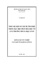 Thiết kế một số chủ đề tích hợp trong dạy học phần hóa học vô cơ ở trường trung học cơ sở (2017)