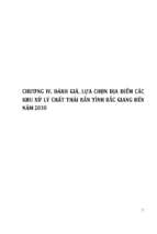 ĐÁNH GIÁ, LỰA CHỌN ĐỊA ĐIỂM CÁC KHU XỬ LÝ CHẤT THẢI RẮN TỈNH BẮC GIANG ĐẾN NĂM 2030