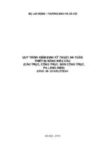 QUY TRÌNH KIỂM ĐỊNH KỸ THUẬT AN TOÀN THIẾT BỊ NÂNG KIỂU CẦU (CẦU TRỤC, CỔNG TRỤC, BÁN CỔNG TRỤC, PA LĂNG ĐIỆN