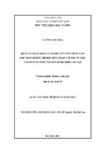 Quản lý hoạt động giáo dục kỹ năng sống cho học sinh khiếm thị học hòa nhập cấp trung học cơ sở ở trường nguyễn đình chiểu, hà nội