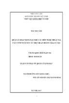 Quản lý hoạt động dạy học các môn nghệ thuật tại các cơ sở mầm non tư thục quận hoàng mai, hà nội