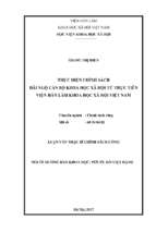 Thực hiện chính sách đãi ngộ cán bộ khoa học xã hội từ thực tiễn viện hàn lâm khoa học xã hội việt nam