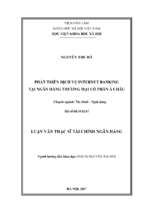 Phát triển dịch vụ internet banking tại ngân hàng thương mại cổ phần á châu