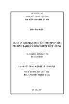 Quản lý giáo dục đạo đức cho sinh viên trường đại học công nghiệp việt   hung