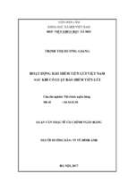 Hoạt động bảo hiểm tiền gửi việt nam sau khi có luật bảo hiểm tiền gửi