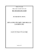 Tiền lương tối thiểu theo bộ luật lao động 2012