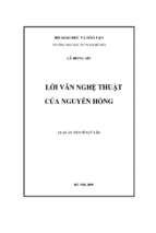 LỜI VĂN NGHỆ THUẬT CỦA NGUYỄN HỒNG