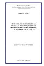 Phân tích ảnh hưởng của dự án đầu tư xây dựng nâng cấp đô thị thành phố rạch giá đến sinh kế của các hộ thuộc khu vực dự án