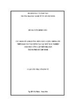 Các nhân tố ảnh hưởng đến chất lượng thông tin trên báo cáo tài chính tại các đơn vị sự nghiệp giáo dục công lâp trên địa bàn thành phố hồ chí minh