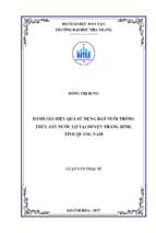 đánh giá hiệu quả sử dụng đất nuôi trồng thủy sản nước lợ tại huyện thăng bình, tỉnh quảng nam