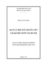 Quản lý đội ngũ chuyên viên tại đại học quốc gia hà nội