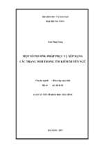 Một số phương pháp phục vụ xếp hạng trang web trong tìm kiếm xuyên ngữ chuyên ngành