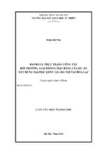 đánh giá thực trạng công tác bồi thường, giải phóng mặt bằng của dự án xây dựng đại học quốc gia hà nội tại hòa lạc