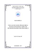 Nâng cao chất lượng tín dụng trung, dài hạn tại ngân hàng á châu (acb), chi nhánh thành phố vinh, tỉnh nghệ an