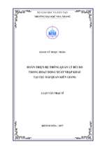 Hoàn thiện công tác quản lý hoạt động xuất nhập khẩu của các doanh nghiệp tại chi cục hải quan cửa khẩu quốc tế cầu treo