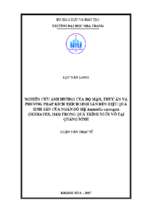 Nghiên cứu ảnh hưởng của độ mặn, thức ăn và phương pháp kích thích sinh sản đến hiệu quả sinh sản của ngán bố mẹ austriella corrugata (deshayes, 1843) trong quá trình nuôi vỗ tại quảng ninh