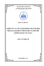 Nghiên cứu các yếu tố tới quyết định tham gia hoạt động tình nguyện của sinh viên trường đại học nha trang