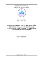 đa dạng thành phần loài ký sinh trùng trên một số loài cá rạn san hô (họ mullidae, synodontidae, pomacentridae và serranidae) tại vịnh nha trang, khánh hòa