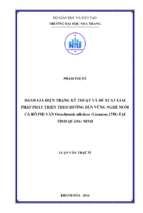 đánh giá hiện trạng kỹ thuật và đề xuất giải pháp phát triển theo hướng bền vững nghề nuôi cá rô phi vằn oreochromis niloticus (linnaeus,1758) tại tỉnh quảng ninh