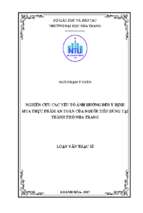 Nghiên cứu các yếu tố ảnh hưởng đến ý định mua thực phẩm an toàn của người tiêu dùng tại thành phố nha trang