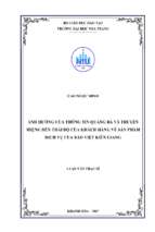 ảnh hưởng của thông tin quảng bá và truyền miệng đến thái độ của khách hàng về sản phẩm dịch vụ của bảo việt kiên giang