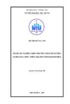 đánh giá nghèo theo phương pháp nghèo đa chiều trên địa bàn tỉnh khánh hòa