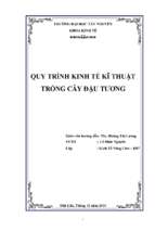 Tiểu luận: Quy trình kinh tế kỹ thuật trồng cây đậu tương