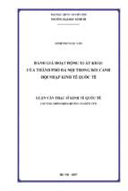 đánh giá hoạt động xuất khẩu của thành phố hà nội trong bối cảnh hội nhập kinh tế quốc tế