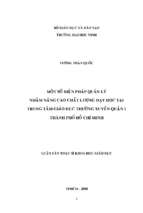 Một số biện pháp quản lý nhằm nâng cao chất lượng dạy học tại trung tâm giáo dục thường xuyên quận 1 thành phố hồ chí minh