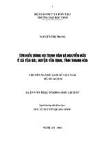 Tìm hiểu dòng họ trịnh văn và nguyễn hữu ở xã yên bái, huyện yên định, tỉnh thanh hóa