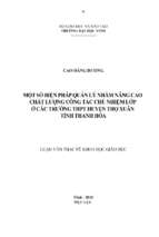 Một số biện pháp quản lý nhằm nâng cao chất lượng công tác chủ nhiệm lớp ở các trường trung học phổ thông huyện thọ xuân tỉnh thanh hóa luận văn thạc sĩ khoa học giáo dục