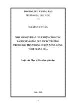 Một số biện pháp thực hiện công tác xã hội hoá giáo dục ở các trường trung học phổ thông huyện nông cống tỉnh thanh hoá