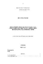 Một số biện pháp quản lý nhằm nâng cao chất lượng dạy học ở các trường thpt huyện lương tài tỉnh bắc ninh luận văn thạc sĩ khoa học giáo dục