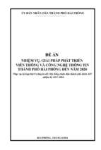 ĐỀ ÁN NHIỆM VỤ, GIẢI PHÁP PHÁT TRIỂN VIỄN THÔNG VÀ CÔNG NGHỆ THÔNG TINTHÀNH PHỐ HẢI PHÒNG ĐẾN NĂM 2020