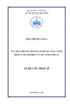 ứng dụng phương pháp ipa đánh giá chất lượng dịch vụ du lịch biển cửa lò, tỉnh nghệ an